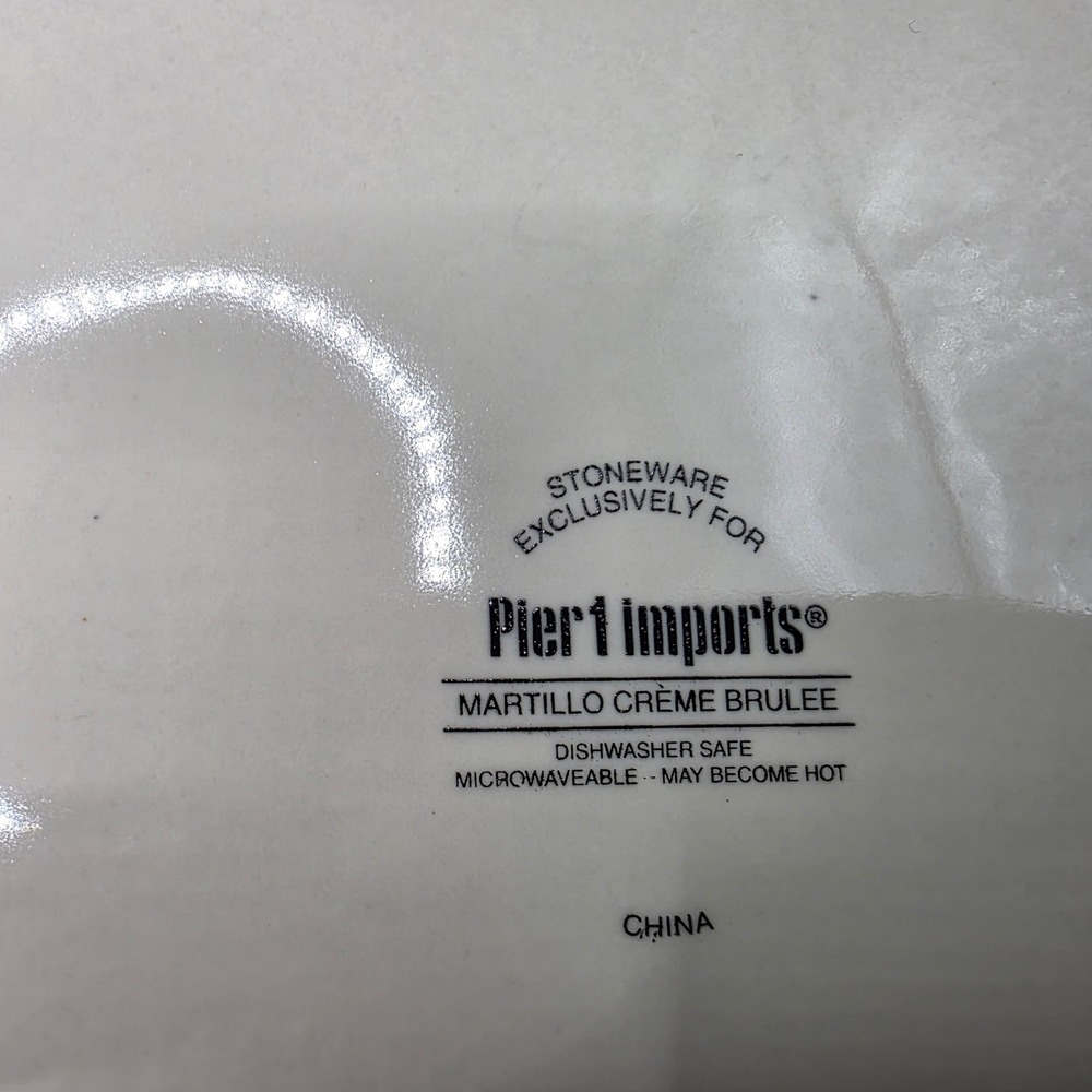 Pier 1 Imports Martillo Crème Brulee Dinner Plates Lot 2 Stoneware‎ 10.5" Rustic - Picture 6 of 8